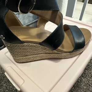 UGG Black Wedge Sandals. Size7
